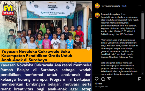 Yayasan Novaloka Cakrawala Asa Diliput For Your Info